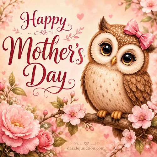 Floral Owl Mothers Day image