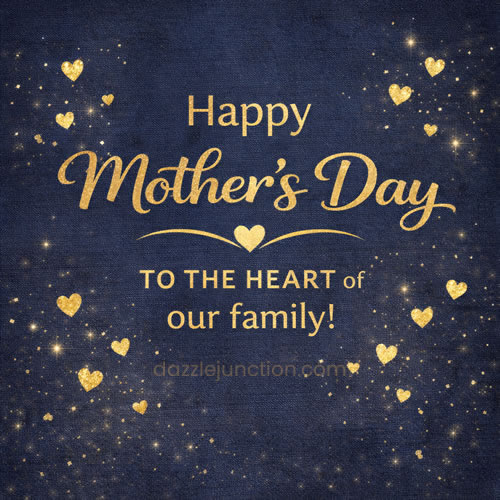 Navy Gold Heart Mothers Day image