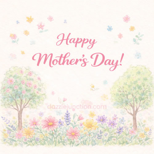 Pastel Trees Wish Mothers Day image