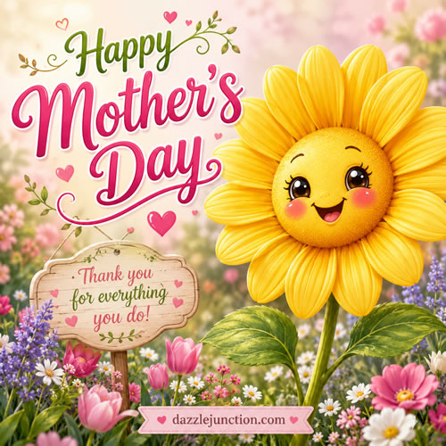 Smiling Yellow Flower Mothers Day image