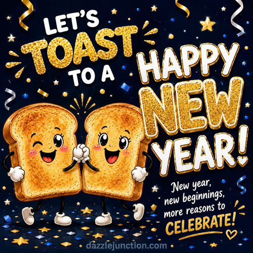 Actual Toast Hny Modern Happy New Year image
