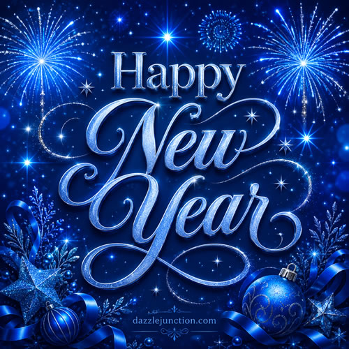Blue New Year Modern Happy New Year image