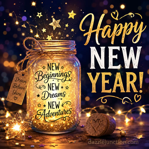 Dreams Adventures Modern Happy New Year image