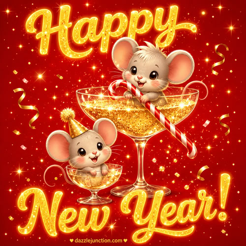 Happy New Year Mice Modern Happy New Year image