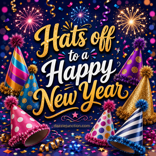 Hats Off Modern Happy New Year image