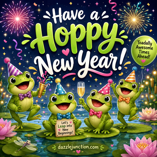 Hoppy New Year Modern Happy New Year image