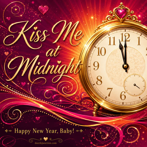 Kiss Me At Midnight Modern Happy New Year image