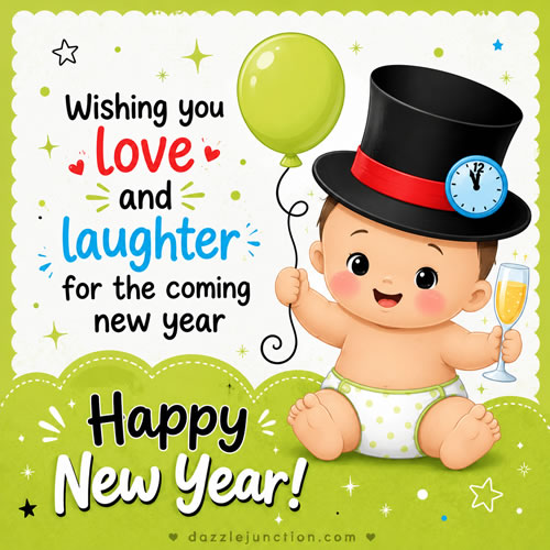 Love Laughter Baby Modern Happy New Year image