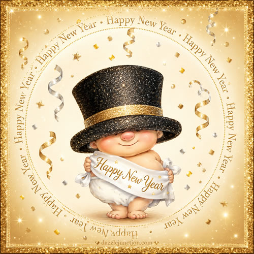 New Year Baby Hat Modern Happy New Year image