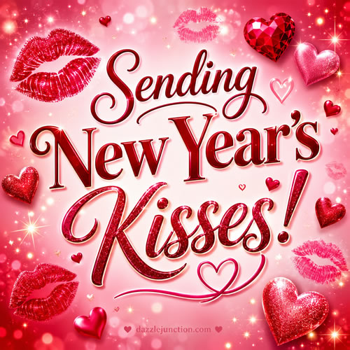 New Year Kisses Modern Happy New Year image