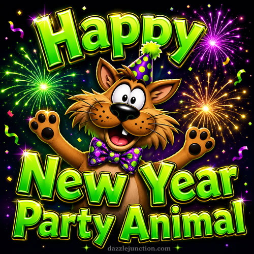 New Years Party Animal Modern Happy New Year image