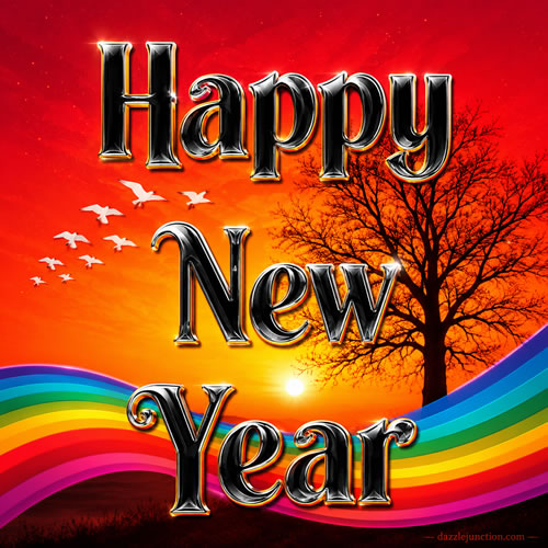 Rainbow New Year Modern Happy New Year image