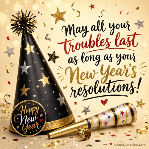 Troubles Last Resolutions Modern Happy New Year image