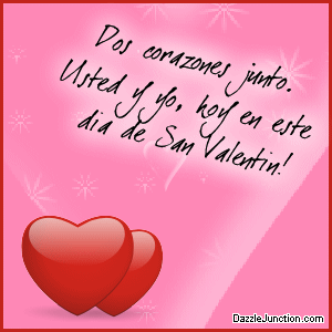 Dos Corazones Junto Spanish Valentines Day image