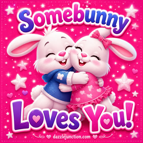 Somebunny Loves U Valentines Day image