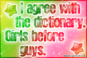 Girls Before Guys Quote Banner image