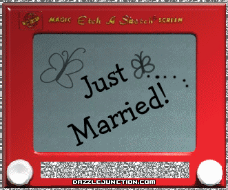Just Married Etch Wedding Marriage image