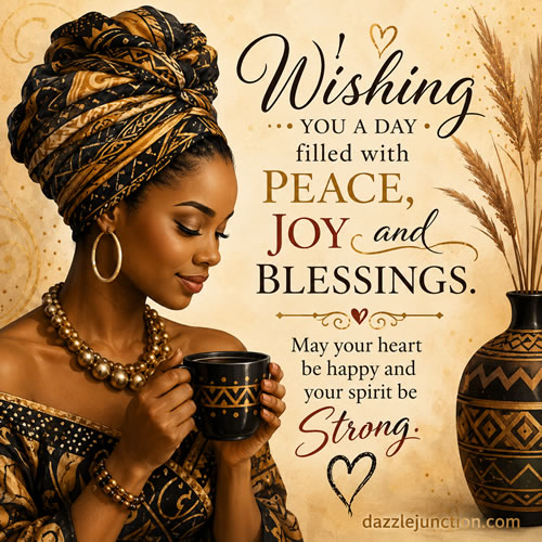 Peace Joy Blessings African American greeting image