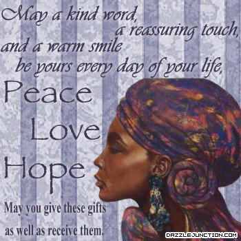 Peace Love Hope African American greeting image