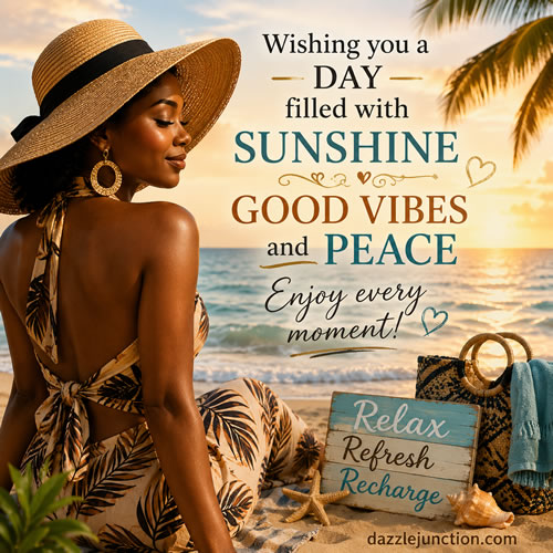 Relax Refresh Recharge African American greeting image