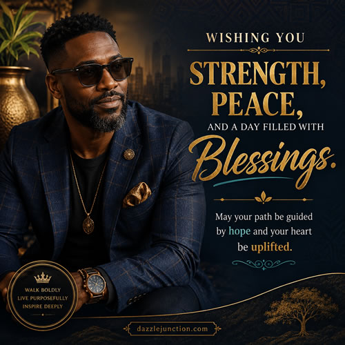 Strength Peace Blessings African American greeting image