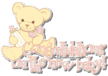 Congrats Girl Bear Baby Girl greeting image