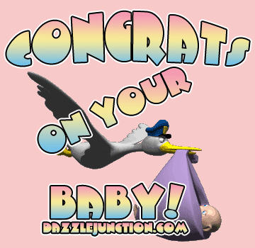 Congrats Pink Baby Girl greeting image