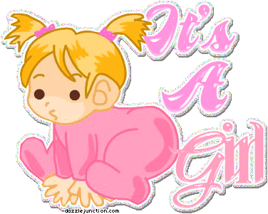 Its A Girl Baby Girl greeting image