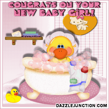 New Baby Baby Girl greeting image