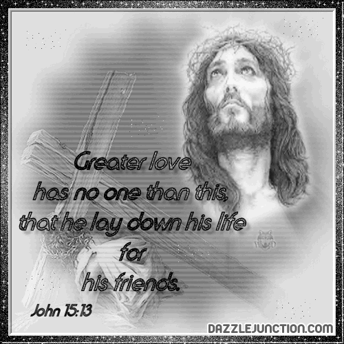 Greater Love Bible Verse greeting image