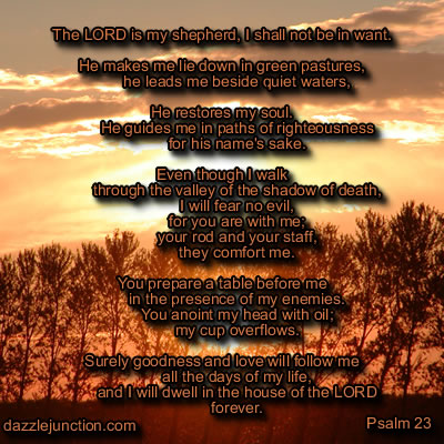 Psalms 23 Bible Verse greeting image