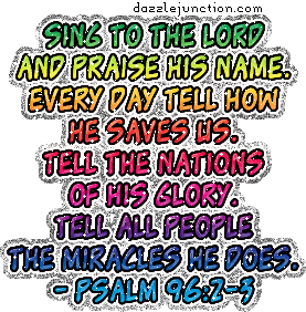 Psalms 96:2-3 Bible Verse greeting image