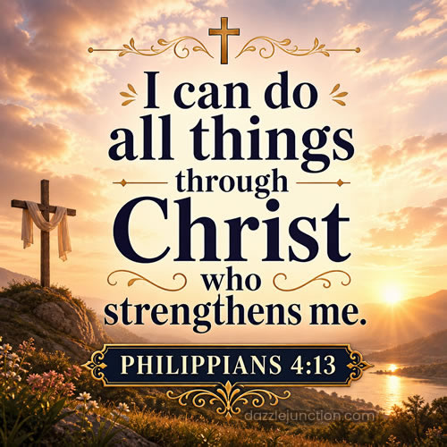 Strength In Christ Bible Verse greeting image