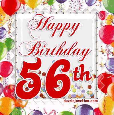Happy 56th Birthday Birthday Ages greeting image