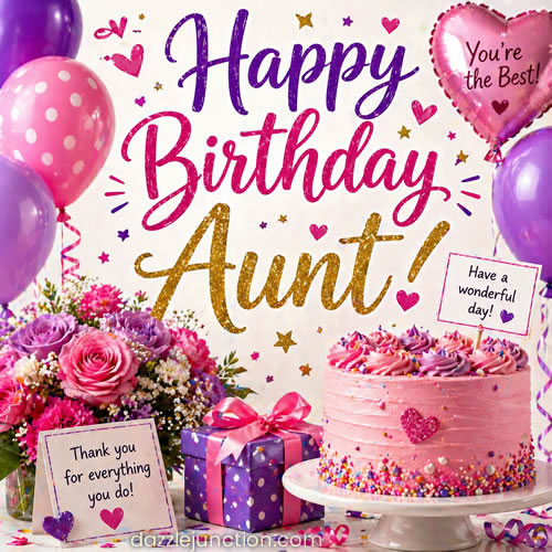 Happy Birthday Dear Aunt Birthday Aunt greeting image