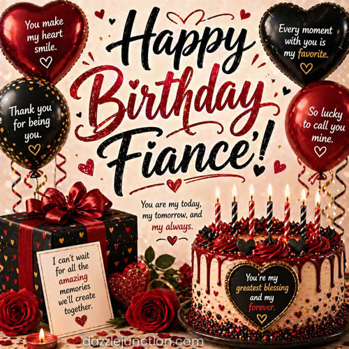 Happy Birthday Fiance Birthday Fiancee greeting image