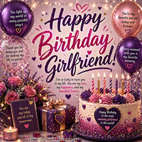 Girlfriend Birthday Wish Birthday Girlfriend greeting image