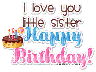 Happy Birthday Little Sister Graphi Birthday Sister greeting image
