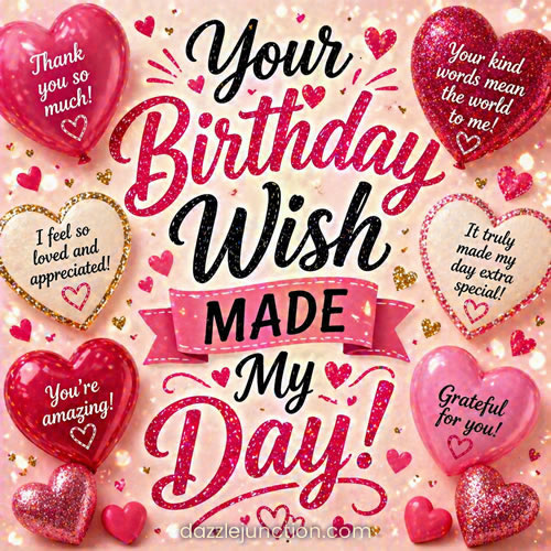 Birthday Wish Made Day Birthday Thanks greeting image