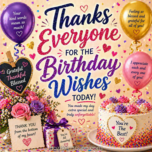 Thanks Everyone Bd Wish Birthday Thanks greeting image
