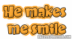 He Makes Me Smile Captions greeting image