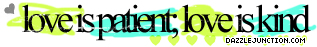 Loveispatient Christian Page Graphics greeting image