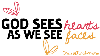 God Sees Hearts Christian Page Graphics greeting image