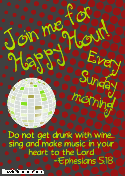 Happy Hour Sunday Christian Page Graphics greeting image