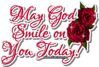 May God Smile Christian greeting image