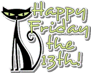 Skinny Cat Friday The 13th greeting image