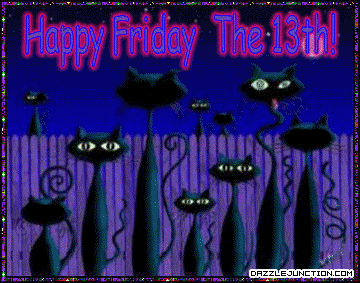 Blinking Cats Friday The 13th greeting image