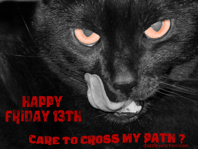 Black Cat Friday The 13th greeting image