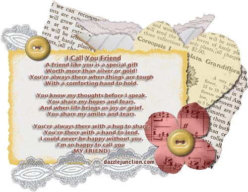 Call You Friend Friendship Poems greeting image