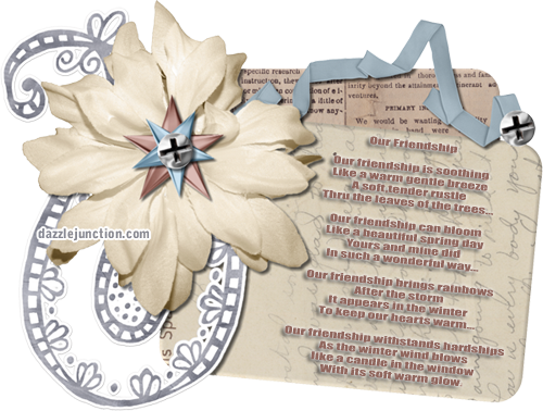 Our Friendship Friendship Poems greeting image